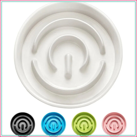Ceramic Slow Feeder Dog Bowl Puzzle Maze for Medium Dogs