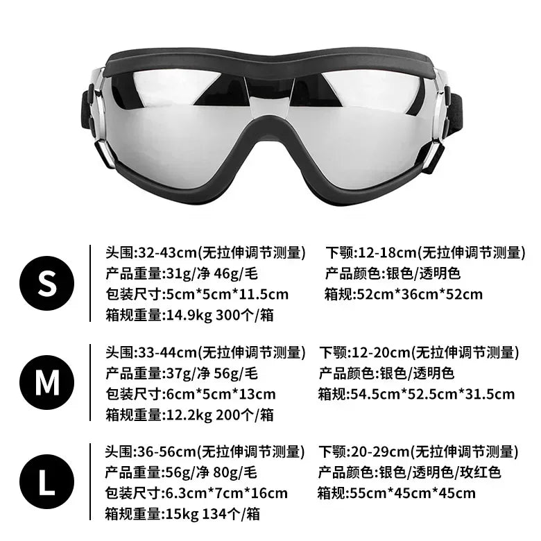 IN Stock Anti-UV Dog Sunglasses Breathable Vent Pet Goggles Windproof Waterproof for Car Riding Beach Outdoor Dogs S M L Sizes