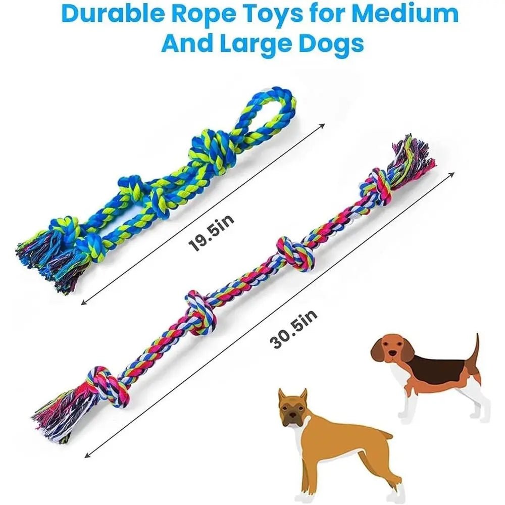 Heavy Duty Dog Rope Toys for Aggressive Chewers 2 Pack