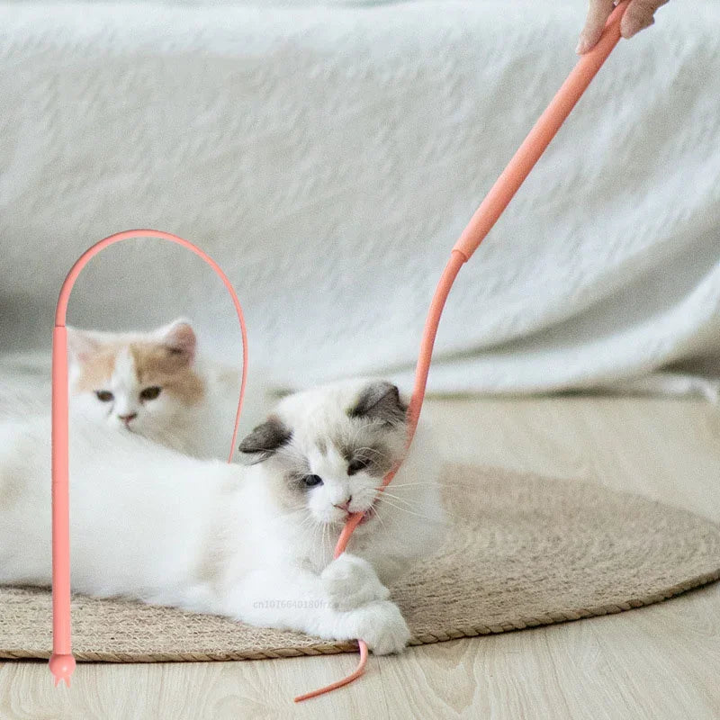 Cat Teaser Silicone Mouse Tail Toy For Cats And Kittens
