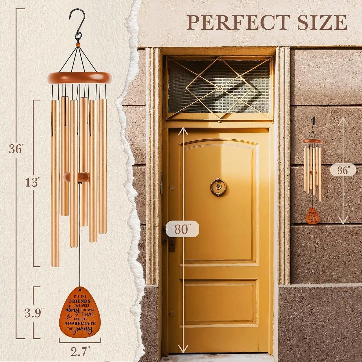 Friendship Wind Chime Outdoor Garden Decor For Patio Gifts