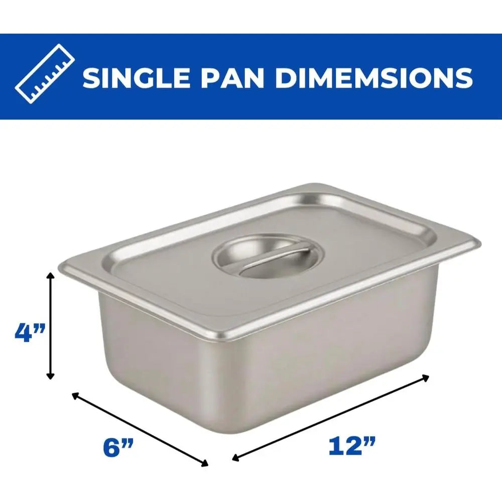 Five Pan Steam Table Warmer Cart Stainless Steel Heavy Duty
