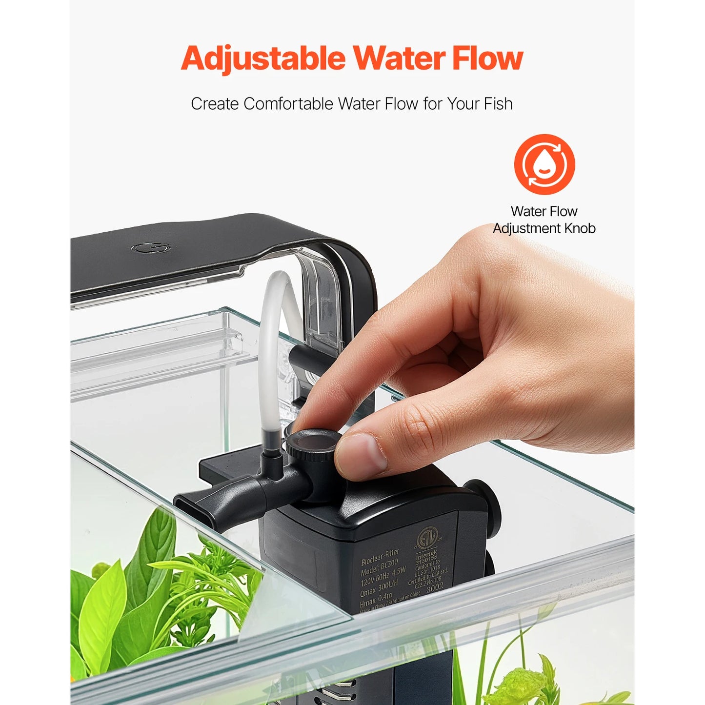 SucceBuy Square Ultra Clear Glass Aquarium Starter Tank Self Cleaning