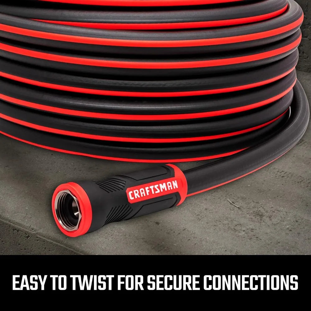 Heavy Duty Professional Grade Garden Hose, 100 Feet x 5/8 Inch - Flexible & Lightweight for Easy Watering