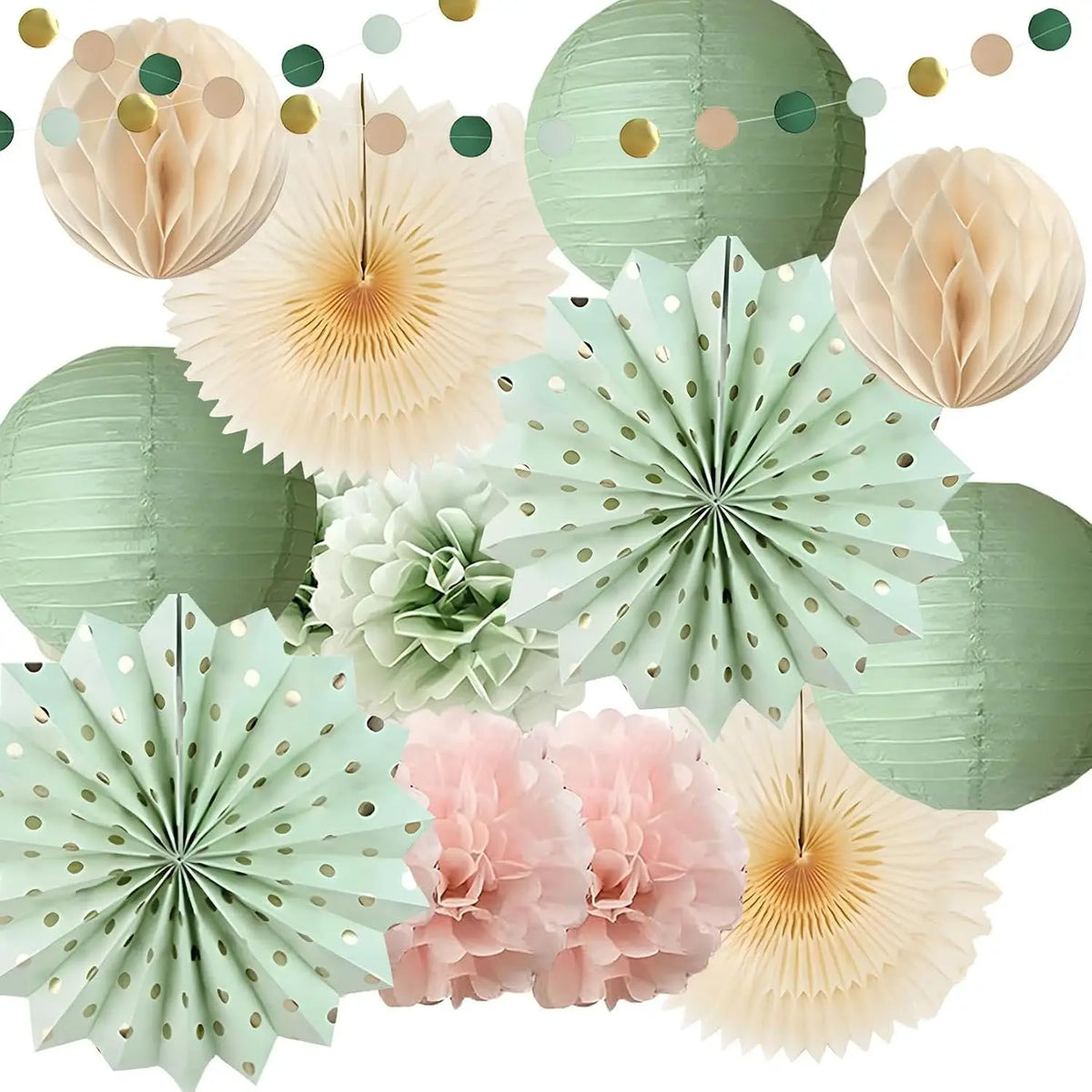 Wedding Party Decorative Paper Pom Poms and Flower Ball Decorations