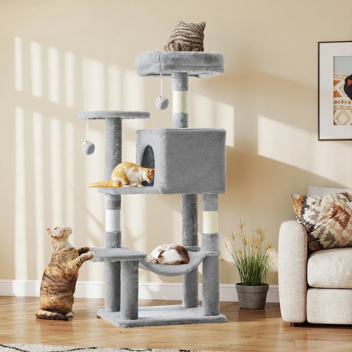 JHK Cat Tree Tall MultiCat Climbing Tower For Indoor Cats