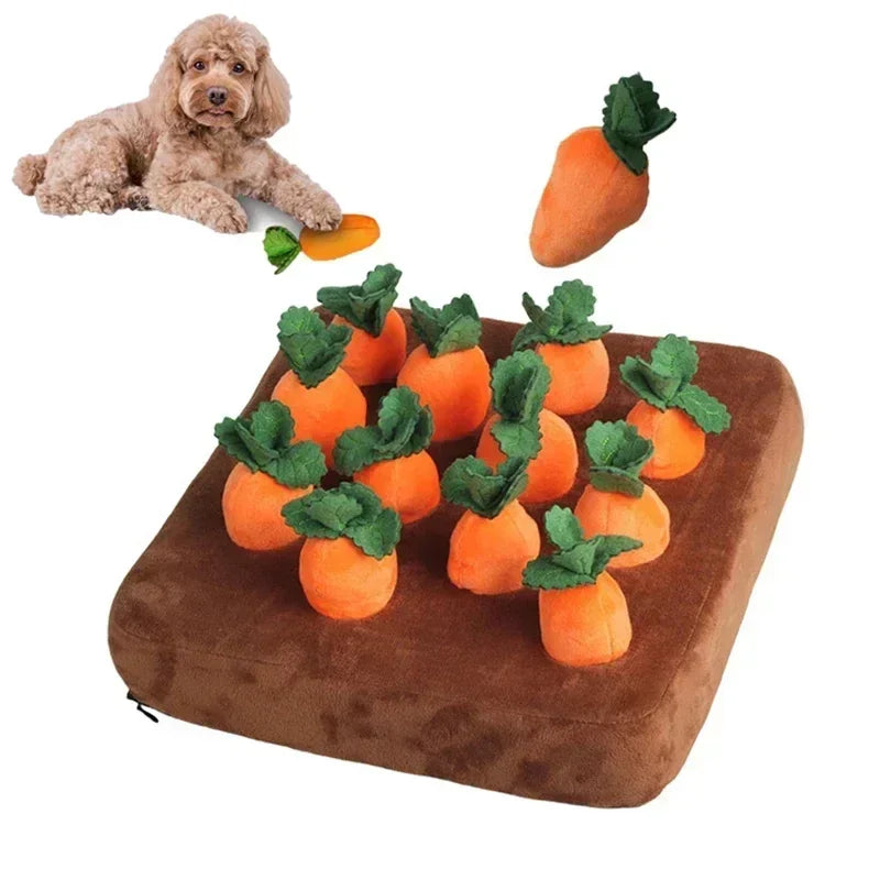 Snuffle Mat Dog Toy Plush Carrot Vegetable Field Interactive Toy