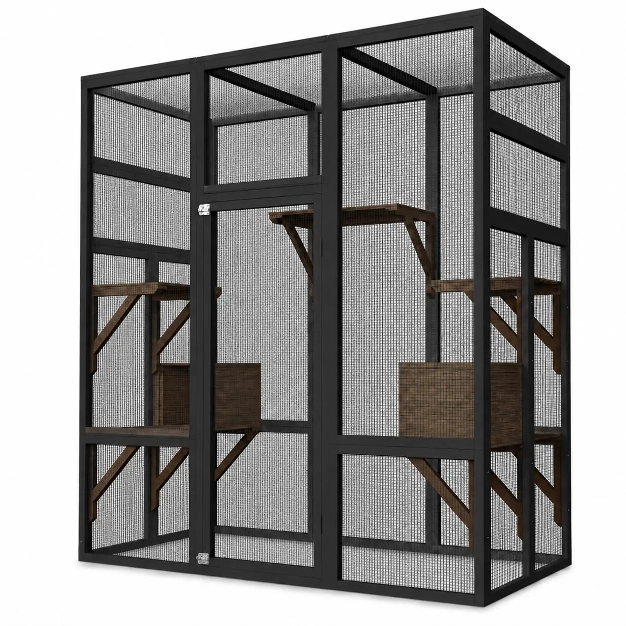 HiMISS Wooden Outdoor Catio Cat Enclosure With Sturdy Roof