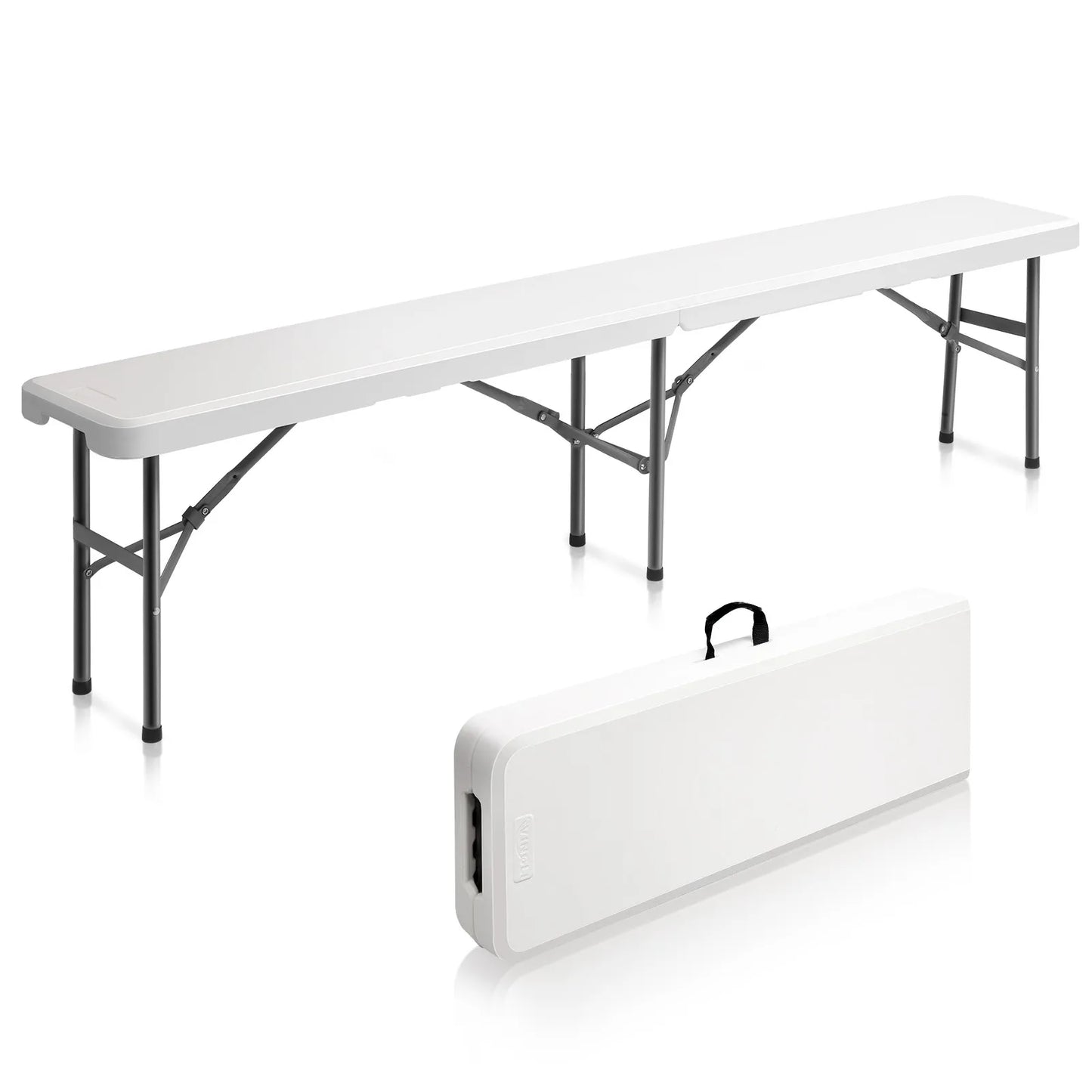 Indoor Outdoor 2 Piece Folding Plastic Garden Bench Stools