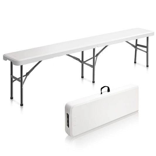 Indoor Outdoor 2 Piece Folding Plastic Garden Bench Stools