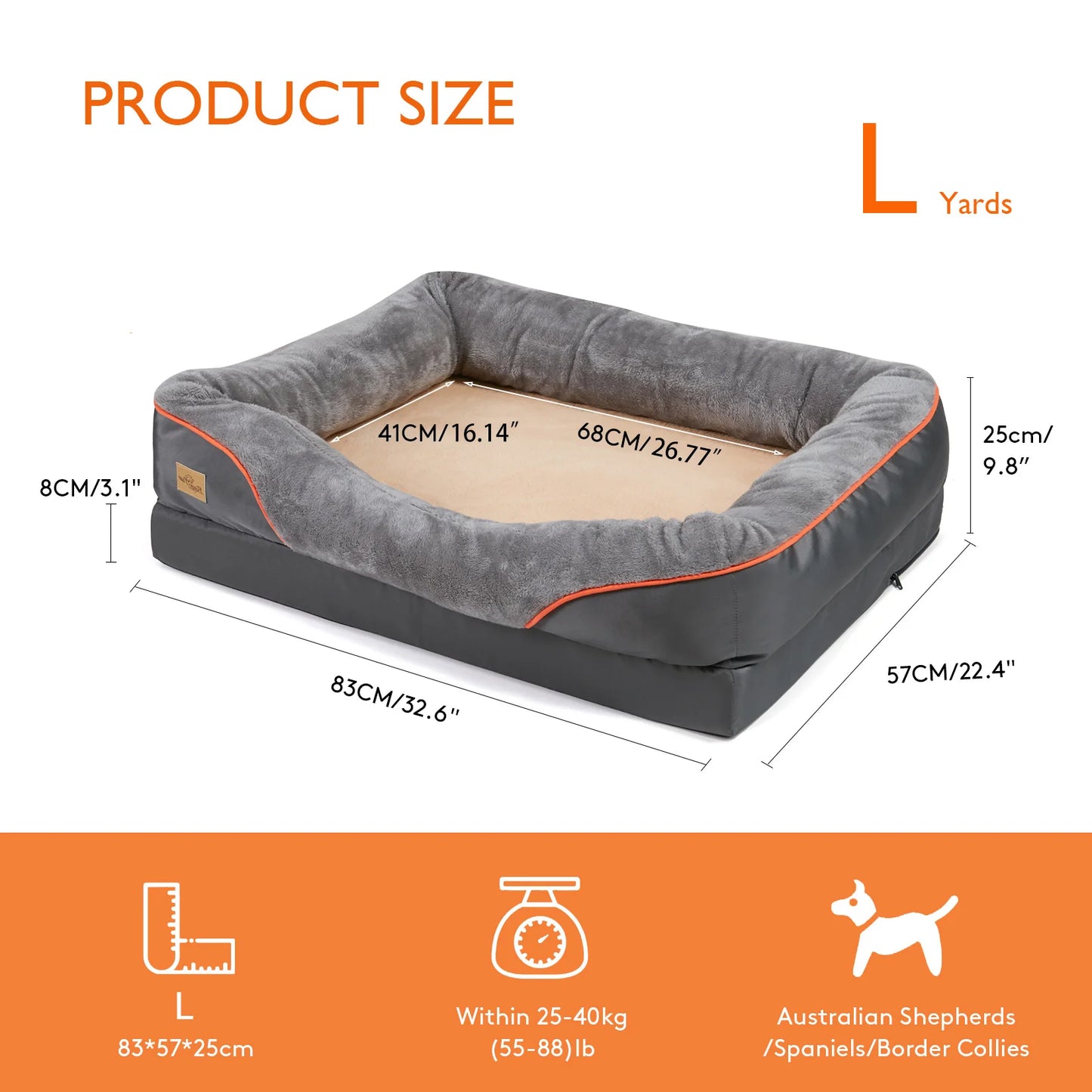 BINGOPAW Anti Allergy Dog Bed With Removable Washable Cover Waterproof
