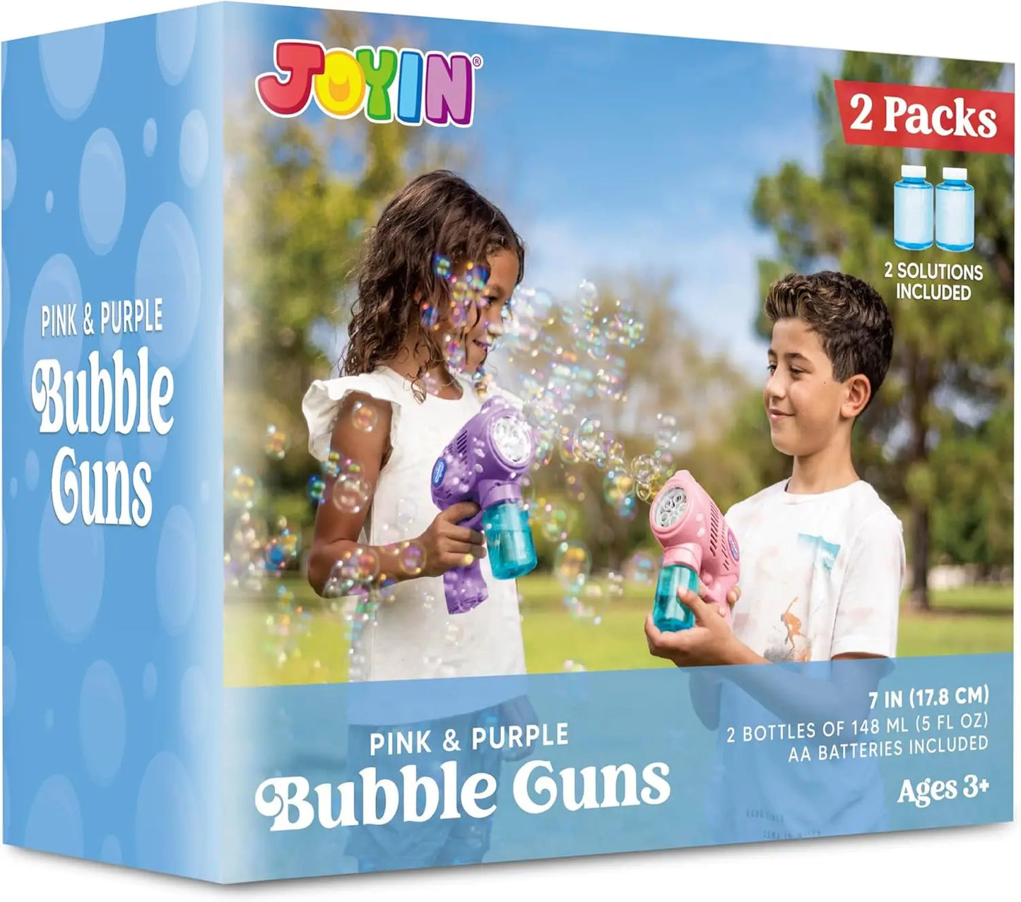 Joyfy Bubble Gun Set With 2 Guns And Bubble Solution