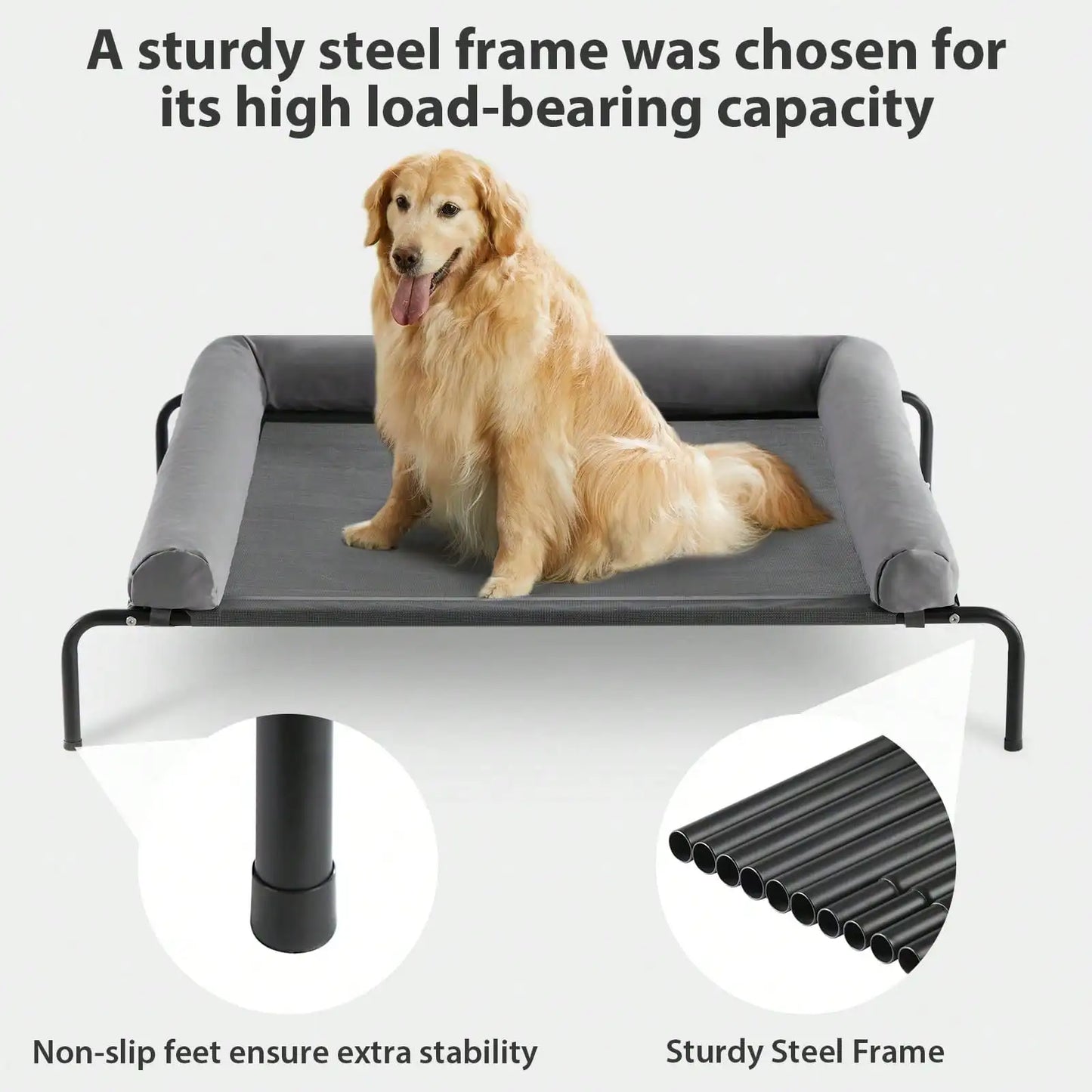 Elevated Cooling Pet Bed for Large Dogs Portable Indoor Cot